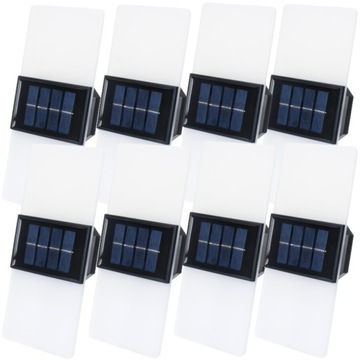 8x Kinkiet Lampka Solarna AKRYL LED IP65 Ozdobne Oświetlenie Domu Altanki
