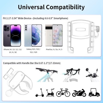 ANTY-WSTRZĄSOWY UCHWYT NA ROWER MOTOR KIEROWNICE , MOŻE OBRACAĆ 360 STOPNIE