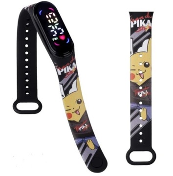 ZEGAREK cyfrowy kolor LED PIKACHU POKEMON watch band dla dzieci prezent