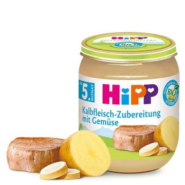 HiPP BIO Cielęcina z Ziemniakami i Pasternakiem