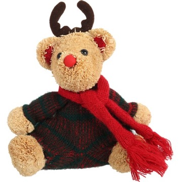 RENIFER ŚWIĄTECZNY Z TROCIN W UBRANKU 22 CM DEKORACJA ŚWIĄTECZNA