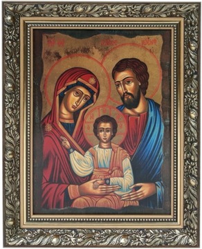 OBRAZ 50x40 ŚWIĘTA RODZINA ZDOBIONA ZŁOTA RAMA