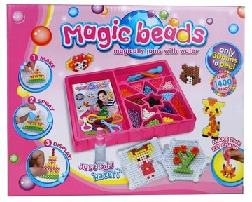 Koraliki Wodne Magicbeads XXL 1400 Mega Zestaw Startowy Szablony Akcesoria