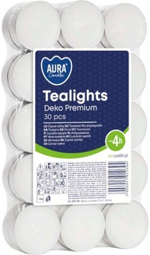 Bezzapachowe podgrzewacze tealight po 4h 30szt PL