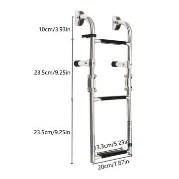 Палубная лестница Лестница для лодки, 3 ступеньки, сталь, 3 ступеньки. 0,83 м