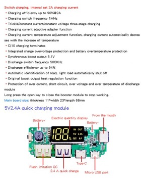 POWERBANK - H961-U moduł - 5V 2,4A wyjście 2 USB - magazyn energii