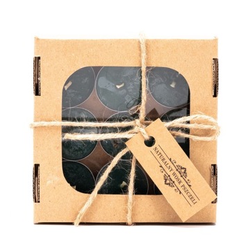Świece z wosku pszczelego tealight zielone w pudełku 9szt