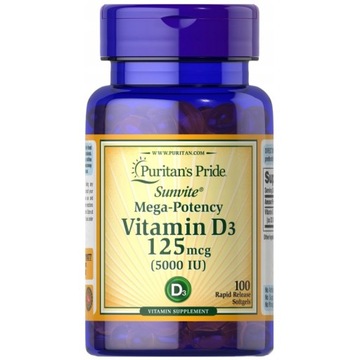 PURITANS PRIDE WITAMINA D3 5000IU 100 kaps.