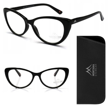 OKULARY DAMSKIE KOREKCYJNE PLUSY CZYTANIA +1.50 MONTANA ETUI OPRAWKI FLEKS