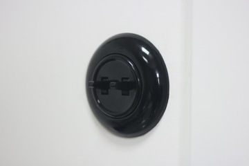 Три одиночные розетки в стиле ретро в белой рамке в стиле лофт.