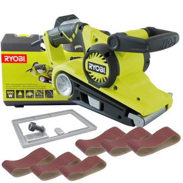 ЭЛЕКТРИЧЕСКАЯ ЛЕНТОЧНО-ШЛИФОВАЛЬНАЯ МАШИНА RYOBI EBS800V 800 Вт + 3 ШЛИФОВАЛЬНЫЕ ЛЕНТЫ.