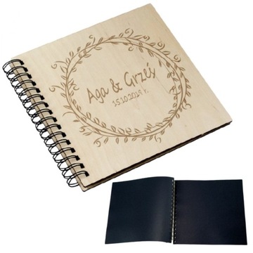 PERSONALIZOWANY ALBUM ŚLUBNY W DREWNIE GRAWER PREZ