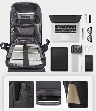 Antykradzieżowy plecak Bange BG-7276 na laptopa 15,6 z USB czarny