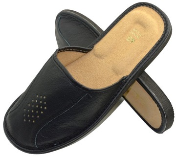 PIĘKNE POLSKIE PANTOFLE SKÓRA KLAPKI PREMIUM r. 44 - 29 cm