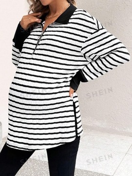 SHEIN MATERNITY BLUZA W PASKI ZAPINANA DO POŁOWY 2XL 684
