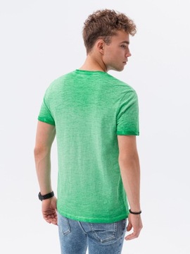 T-shirt męski bawełniany S1388 zielony M
