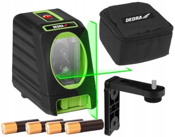 DEDRA LASER KRZYŻOWY Poziomica 30m ZIELONY + Etui
