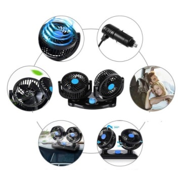 АВТОМОБИЛЬНЫЙ ВЕНТИЛЯТОР 360° ДВОЙНОЙ ПОВОРОТНЫЙ КОНТРОЛЬ БЕСШУМНЫЙ 12V