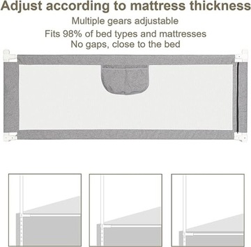 Барьер безопасности и защитный чехол для детской кроватки, 200 см.