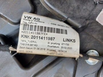 DVEŘE LEVÉ PŘEDNÍ VW TRANSPORTER T6 T6.1 ČERNÉ 20R