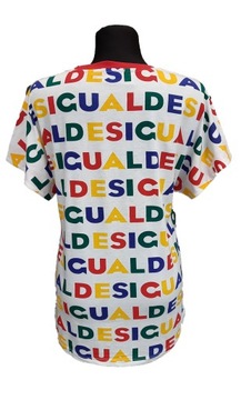 T-shirt koszulka z kolorowymi napisami DESIGUAL M