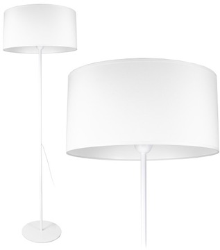 NOWOCZESNA LAMPA STOJĄCA PODŁOGOWA BIAŁA ABAŻUR BIAŁY 40CM LOFT LED