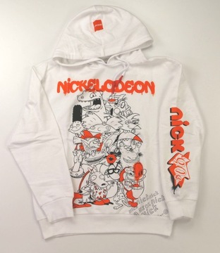 Bluza męska młodzieżowa damska z kapturem Nickelodeon r. M Biała Nadruk