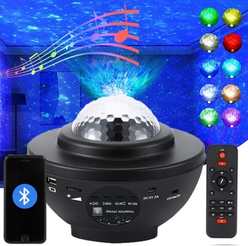 STARS Projector Projector Sky Night Lamp Led Bluetooth -динамик + пульт дистанционного управления