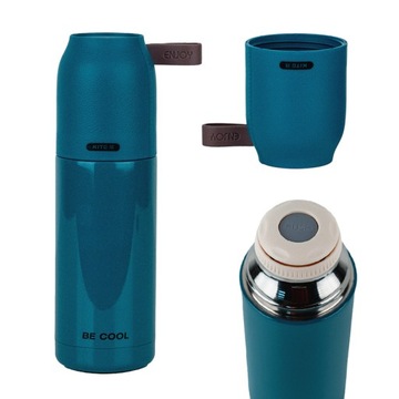TERMOS Z KUBKIEM DLA DZIECI METALOWY ZIELONY 350ml KITE