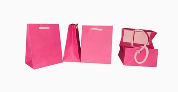 Torebka papierowa eko torby papierowe MINI różowe 10 sztuk
