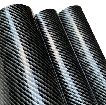ТОЛСТАЯ ПЛЕНКА КАРБОНОВЫЙ ШПОН CARBON BLACK GLOSS 5D 152X50
