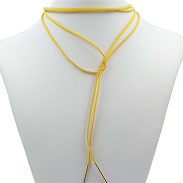 Naszyjnik CHOKER Celebrytka Zamsz ŻÓŁTY