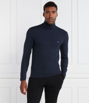 Emporio Armani sweter niebieski golf rozmiar M