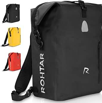 WODOSZCZELNA TORBA ROHTAR 3 w 1 sakwa torba plecak rowerowa 18l czarna