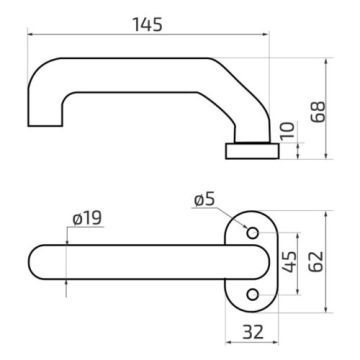 Ручка-кноб в комплекте INOX Ручка для ворот из нержавеющей стали 63.460