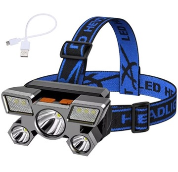 LATARKA CZOŁOWA CZOŁÓWKA AKUMULATOROWA MOCNA 9x LED ZOOM CREE XPE AKU ZD85