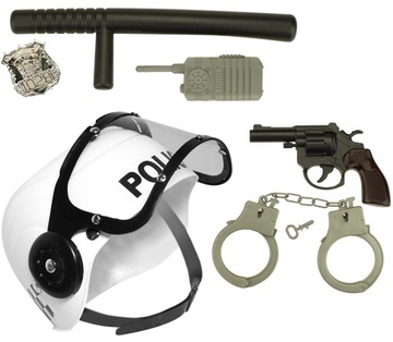 ZESTAW MAŁEGO POLICJANTA HEŁM KASK PISTOLET 1047