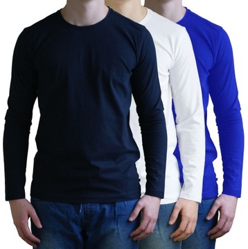 ZESTAW 3x Koszulka z długim rękawem LONGSLEEVE XXL