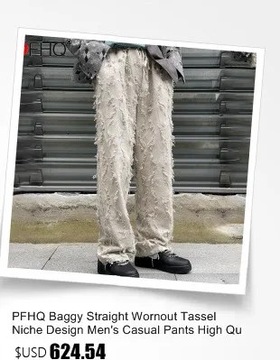 PFHQ Autumn Men's Denim Straight Leg Pants Patchwo