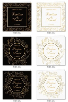 ГЕОМЕТРИЧЕСКИЕ ЧЕРНО-ЗОЛОТЫЕ свадебные приглашения