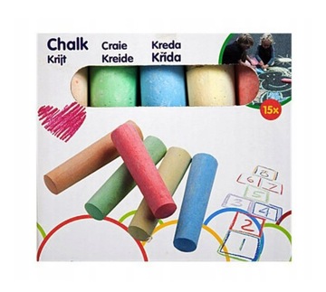 KREDA CHODNIKOWA KOLOROWA GRUBA W KARTONIKU KOLORY 15 szt.