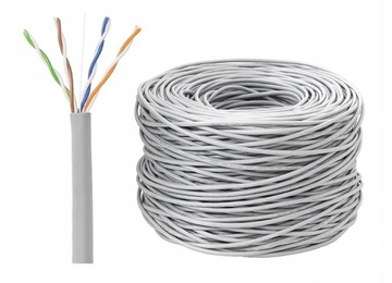 Kabel Skrętka UTP Ca t5E Szara do kamer IP PoE 50m