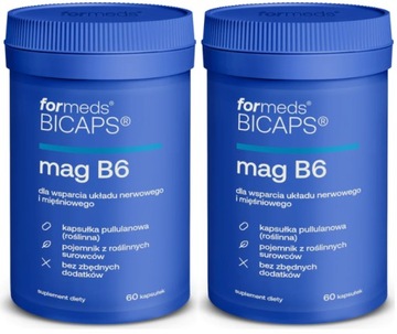 2 x Bicaps MAG B6 cytrynian magnezu + witamina B6 60 kapsułek FORMEDS zesta
