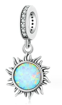 Charms zawieszka słońce z OPALEM SREBRO 925 + Woreczek Gratis