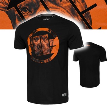 PITBULL T-SHIRT KOSZULKA MĘSKA ORANGE DOG 24 190g CZARNA BLACK L