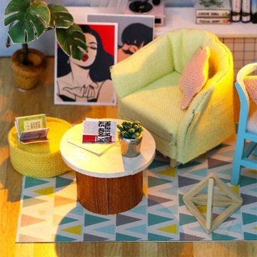 Миниатюрный домик Синий ретро