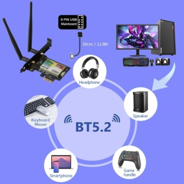 СЕТЕВАЯ КАРТА AX210 WiFi 6E PCIe Карта Wi-Fi