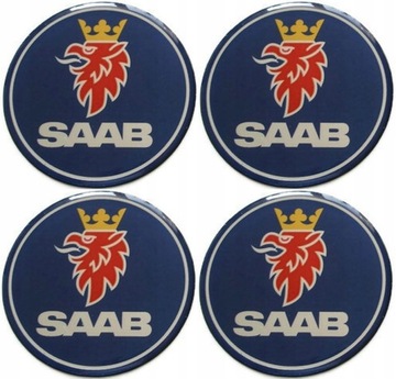 SAAB 55mm NAKLEJKI NA FELGI DEKIELKI KOLPAKI