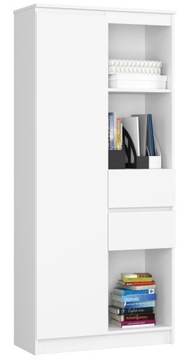 Regał R15 1D 2SZ CLP biały 80x180x35 cm