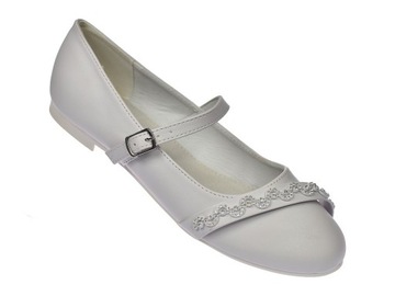 Buty komunijne białe balerinki pełne 45/23 roz. 36